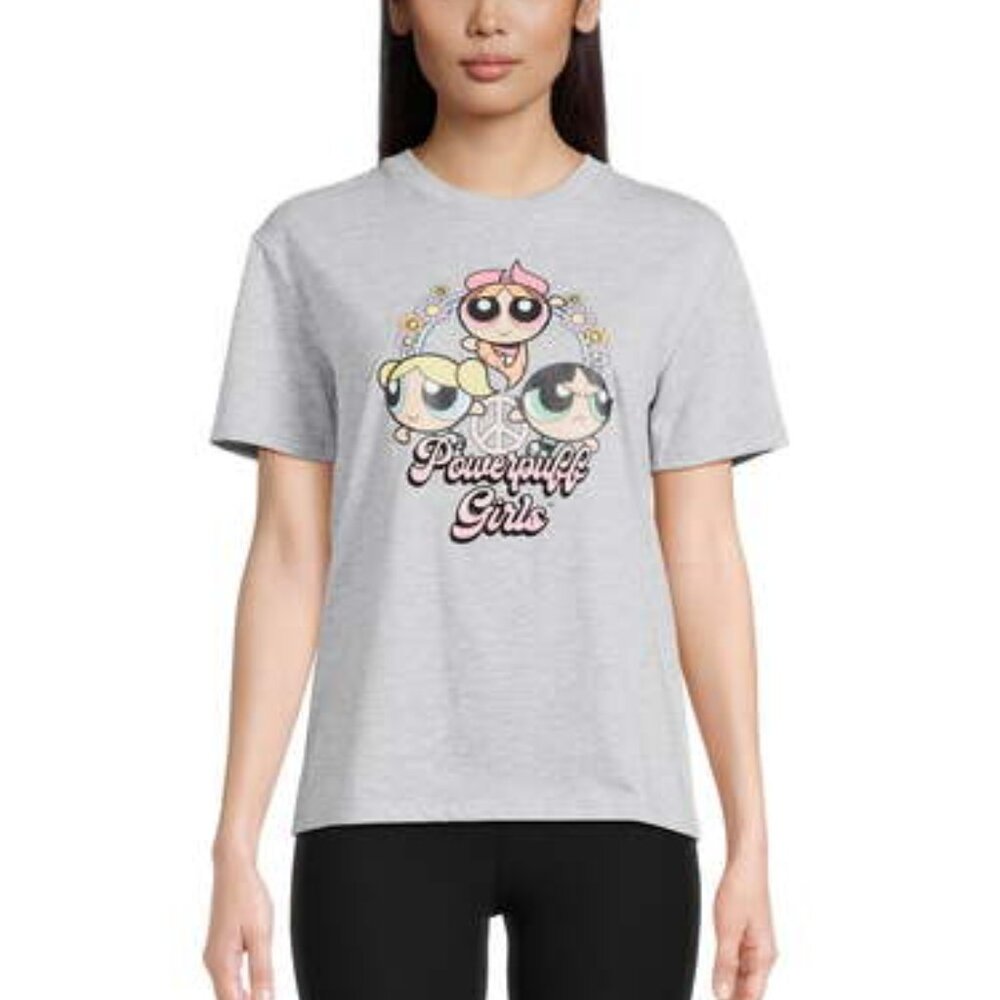 Powerpuff Girls Juniors’ Boyfriend Graphic Tee, Size 2X, NEW